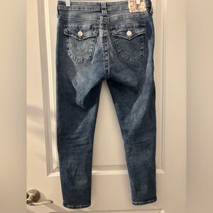 True Religious Dark Blue Denim Jeans capris